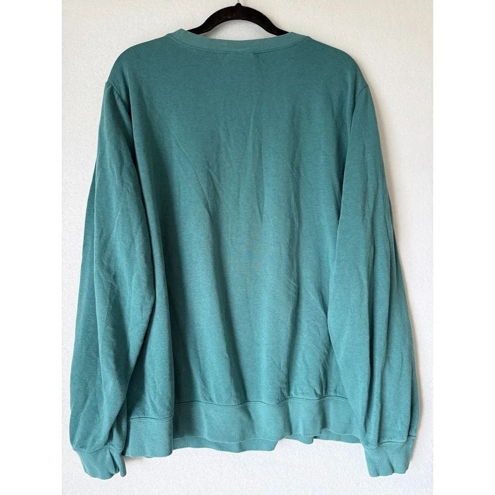 Nike Sweatshirt Men 2X Green Crew Neck Big Logo Pullover Casual Long Sleeve - Picture 2 of 13